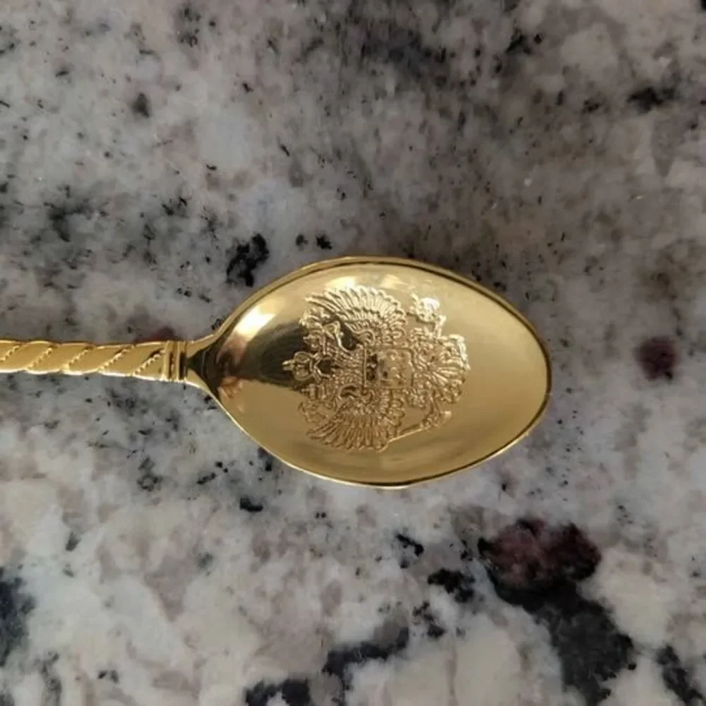 Vintage Saint Petersburg Leningrad Bridge Gold Plated Collectible Spoon